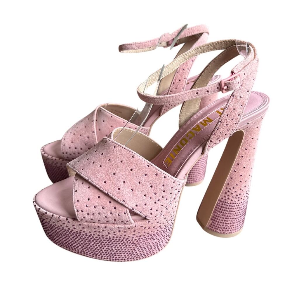 NWOT Kat Maconie Cady Platform High Heeled Sandals in Pink Suede Size 39 US 8.5